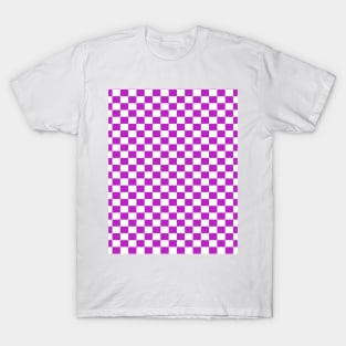 checkered Purple and White T-Shirt